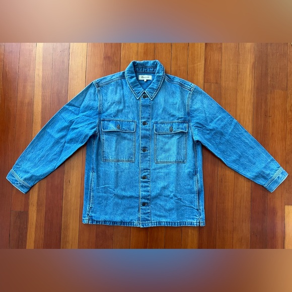 NWOT Madewell Denim Shirt-Jacket in Jamestown Wash - Medium - Blue - Picture 7 of 9